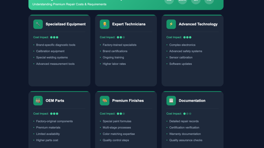 Luxury vehicle collision repair premium service