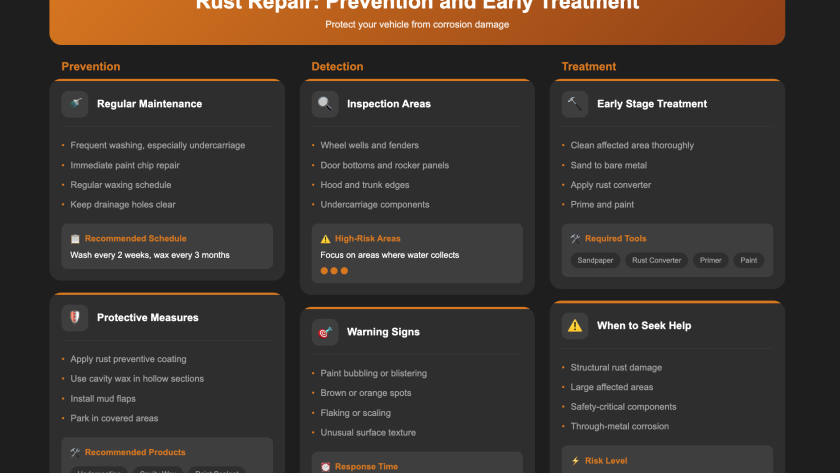 Automotive rust repair and prevention techniques