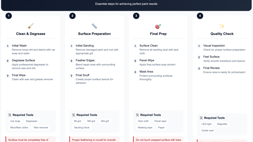 Surface preparation for automotive paint application