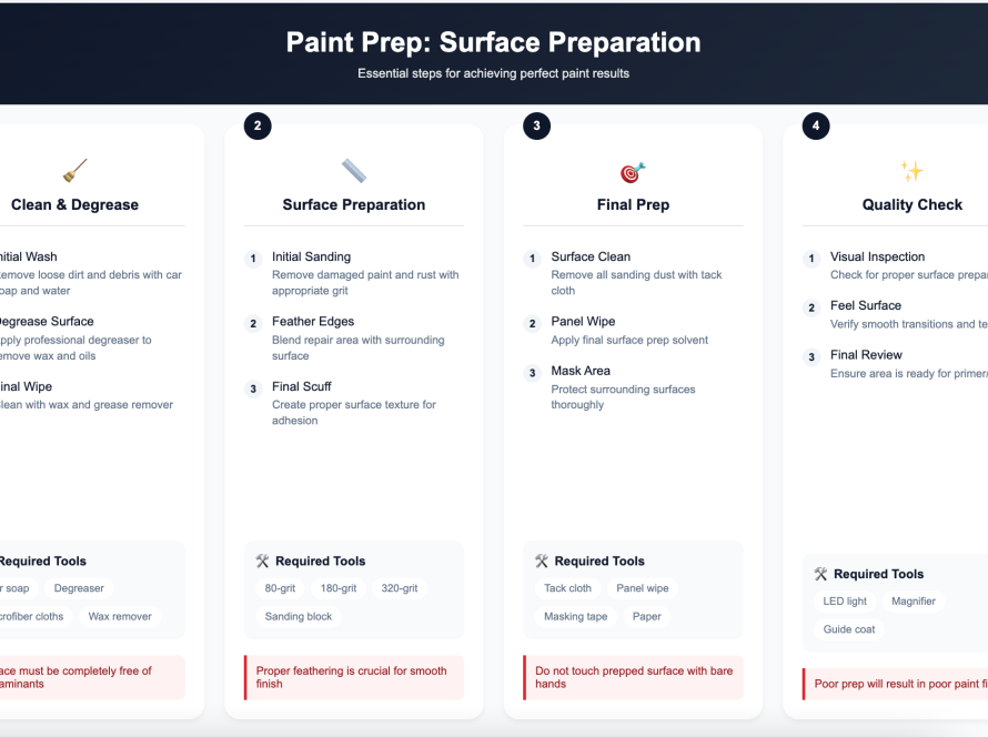 Surface preparation for automotive paint application