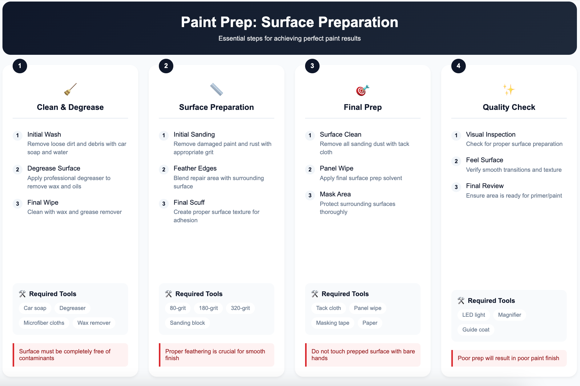 Surface preparation for automotive paint application