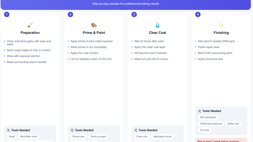 Touch up paint application for minor scratches