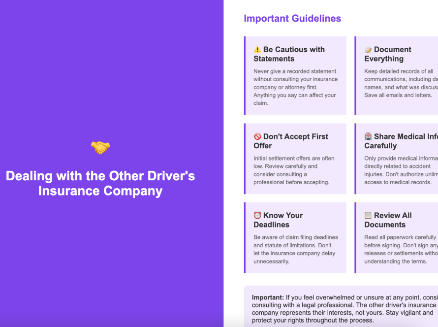 Exchanging information with other drivers after accident