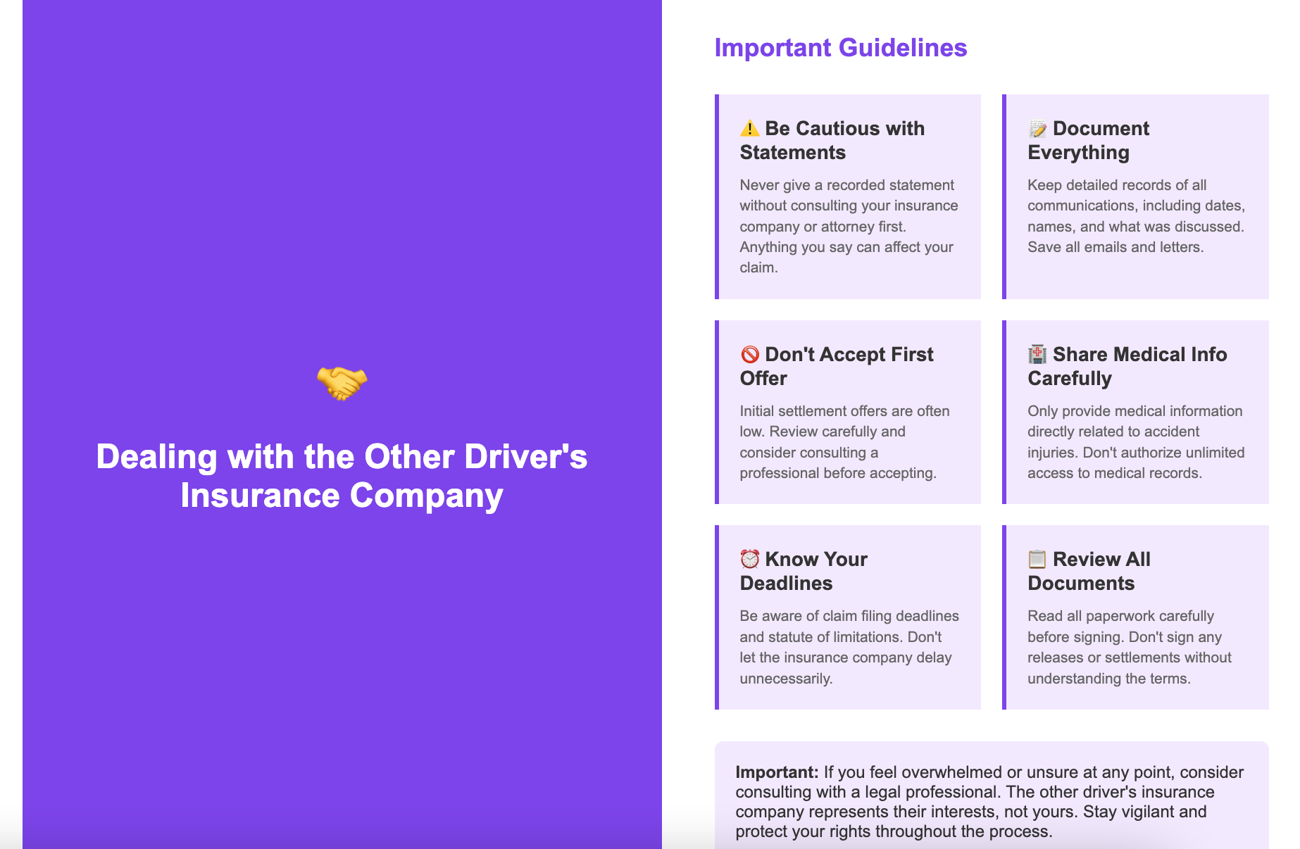 Exchanging information with other drivers after accident