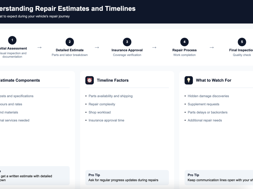 Collision repair estimate breakdown and timelines