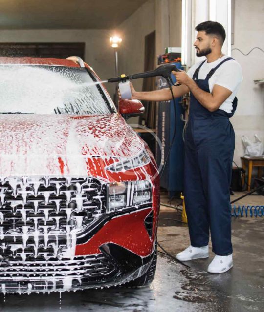 Collision repair specialist at work